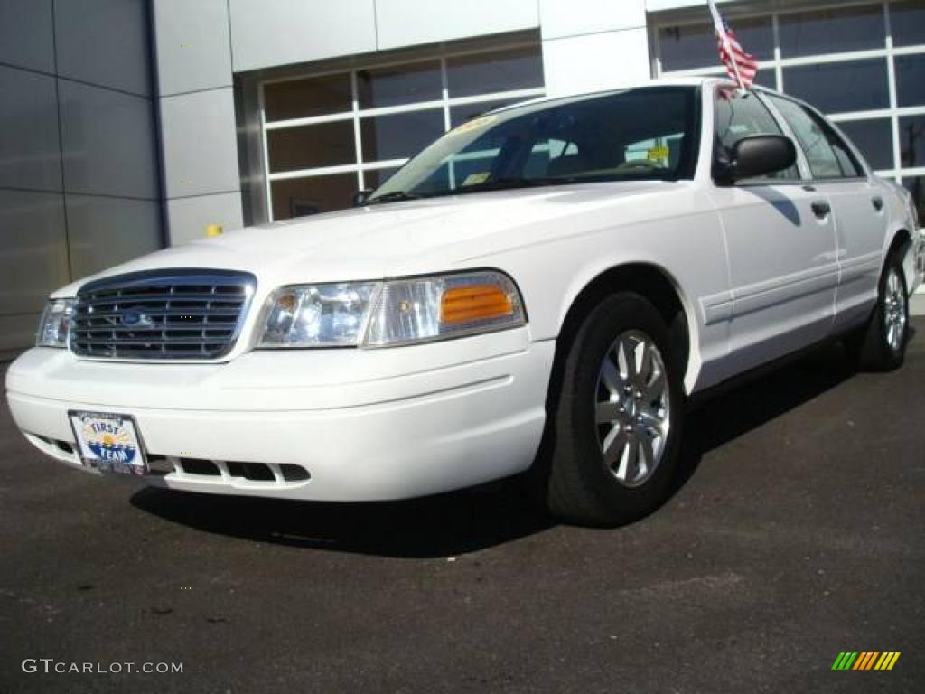 Vibrant White Ford Crown Victoria