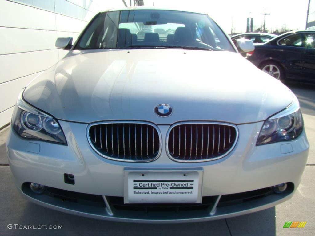 2007 5 Series 530xi Sedan - Titanium Silver Metallic / Black photo #2