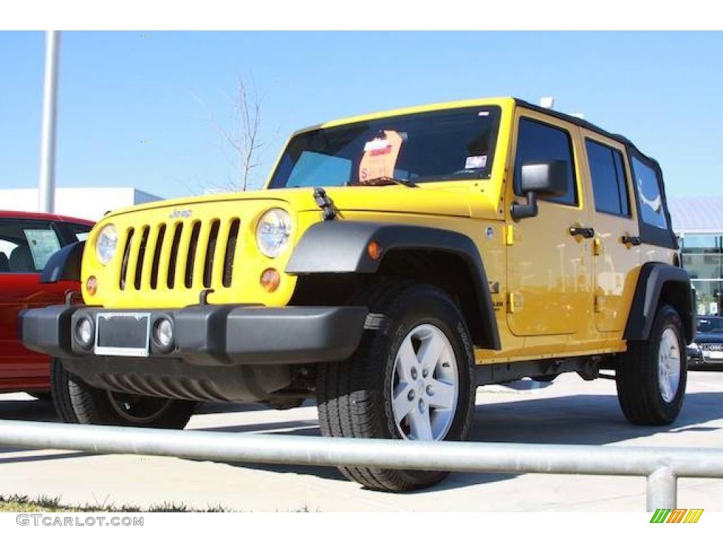 2008 Wrangler Unlimited X 4x4 - Detonator Yellow / Dark Slate Gray/Med Slate Gray photo #2