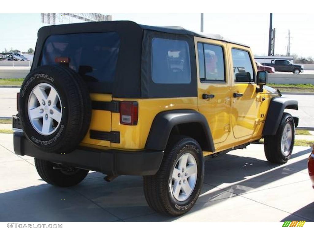 2008 Wrangler Unlimited X 4x4 - Detonator Yellow / Dark Slate Gray/Med Slate Gray photo #3