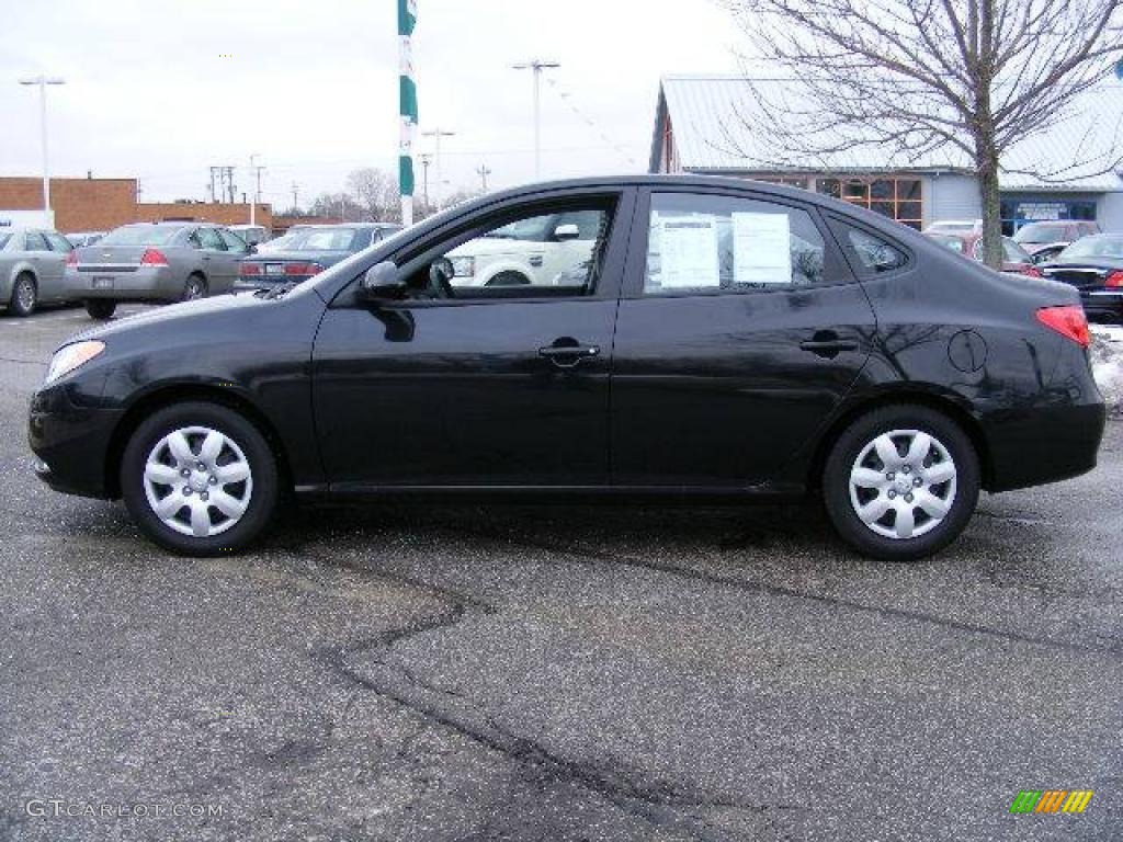 2009 Elantra SE Sedan - Black Pearl / Gray photo #2