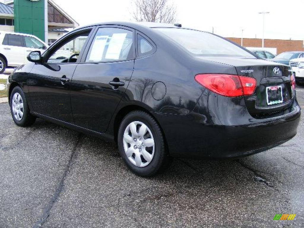 2009 Elantra SE Sedan - Black Pearl / Gray photo #3