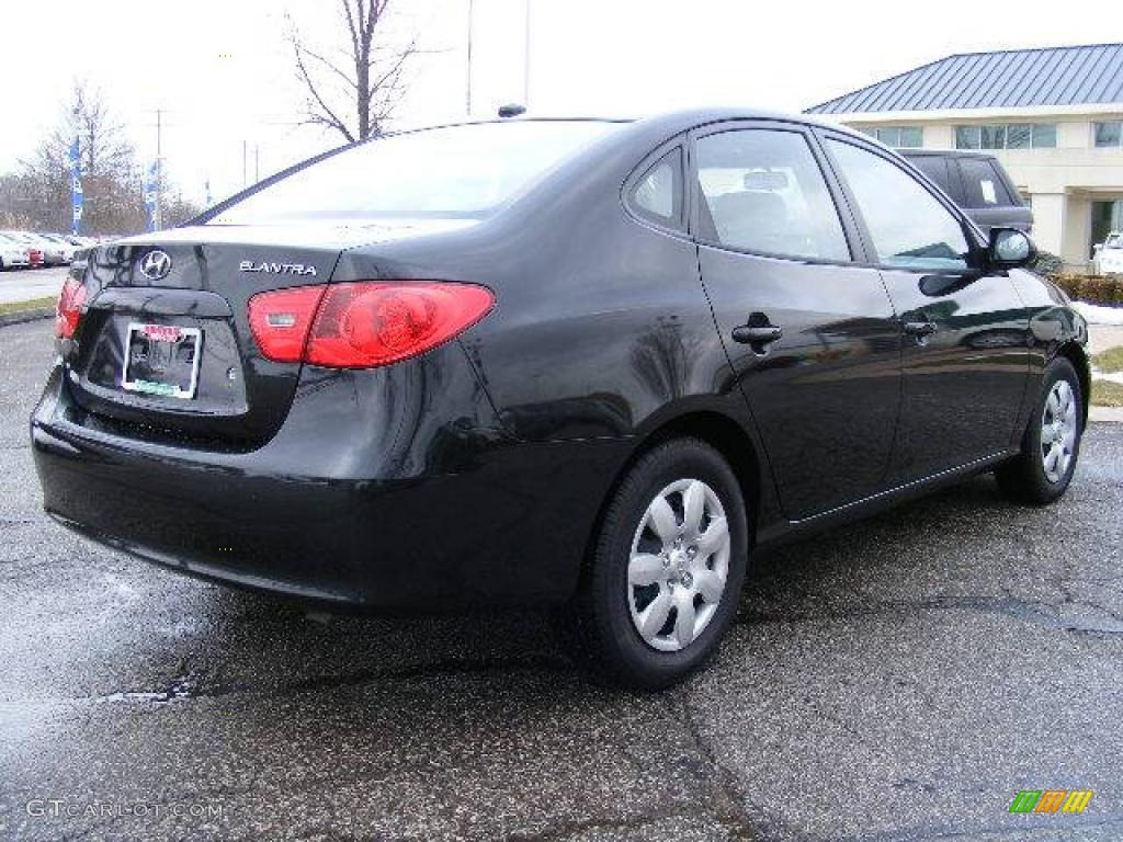 2009 Elantra SE Sedan - Black Pearl / Gray photo #5