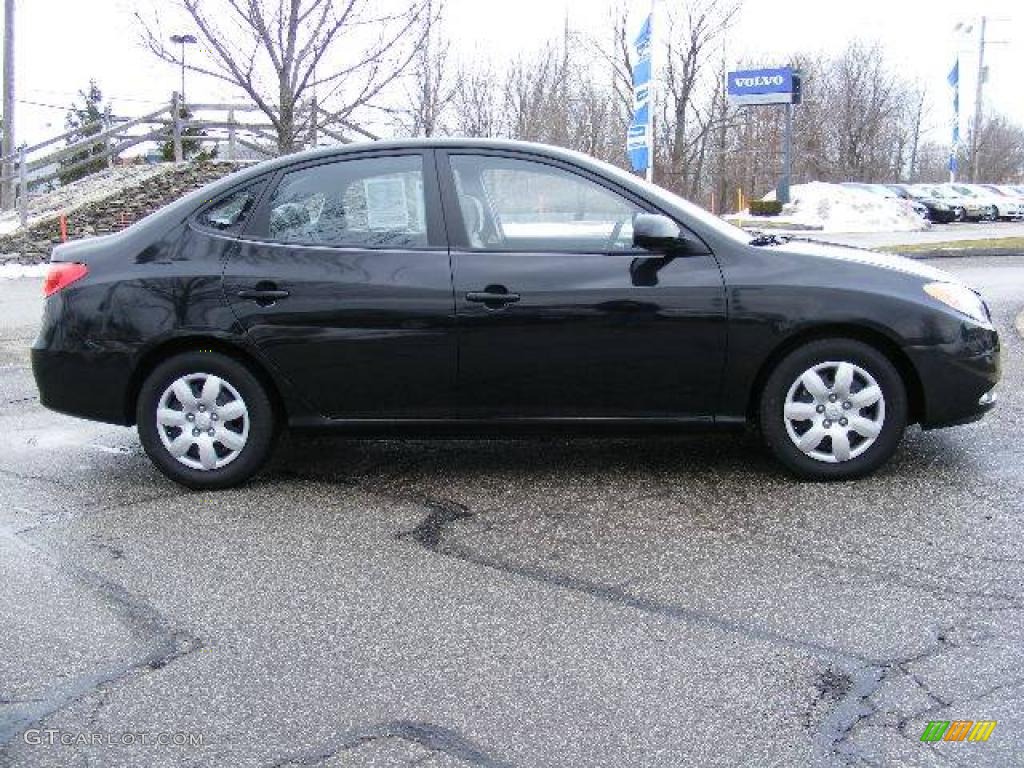 2009 Elantra SE Sedan - Black Pearl / Gray photo #6