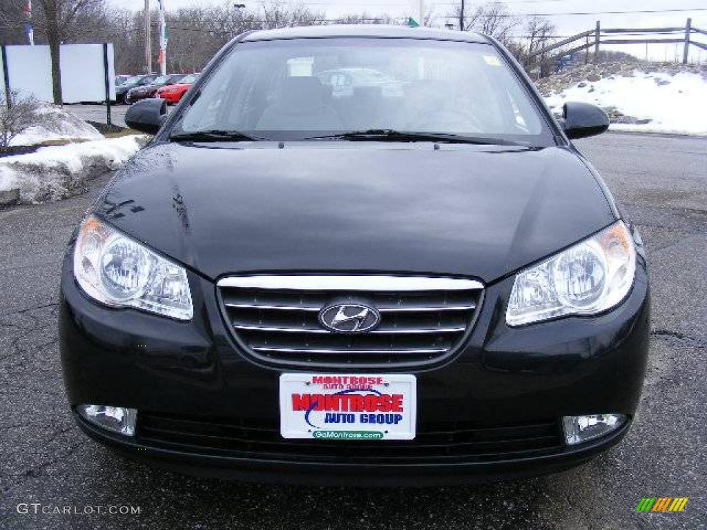 2009 Elantra SE Sedan - Black Pearl / Gray photo #8