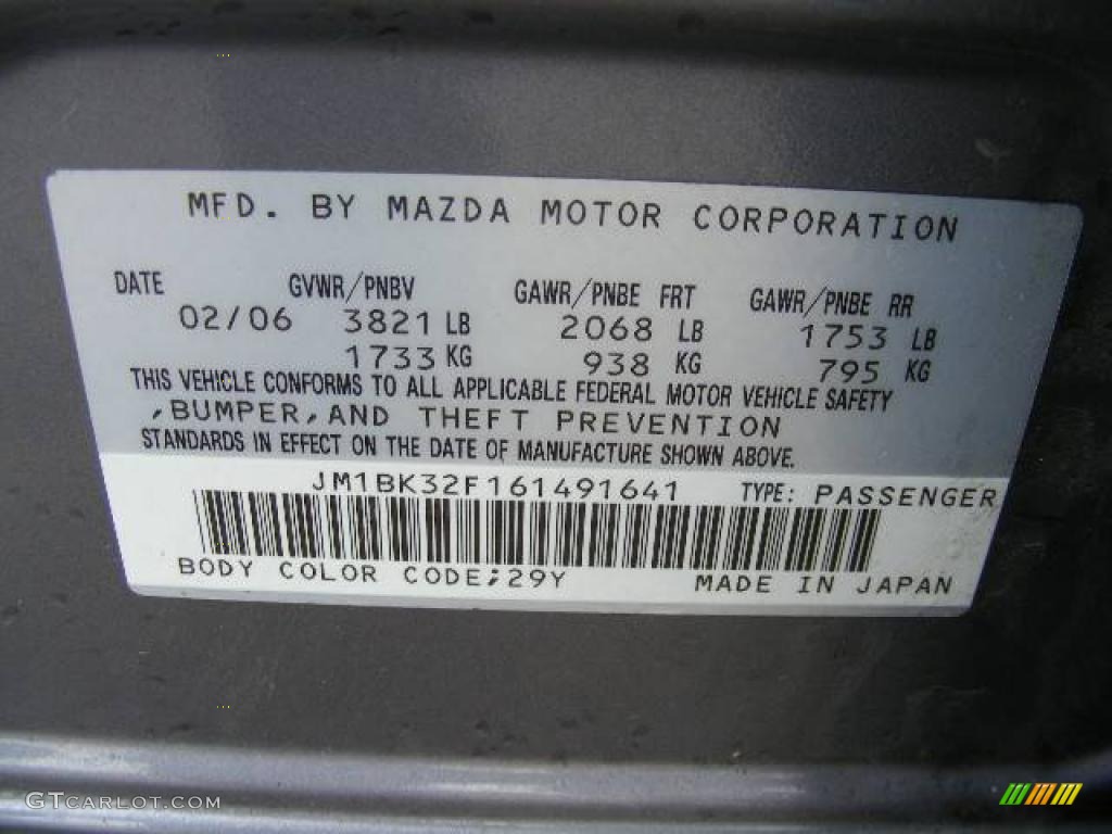 2006 MAZDA3 i Sedan - Titanium Gray Metallic / Black photo #30
