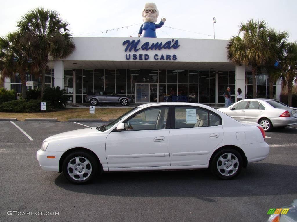 2003 Elantra GLS Sedan - Nordic White / Beige photo #1