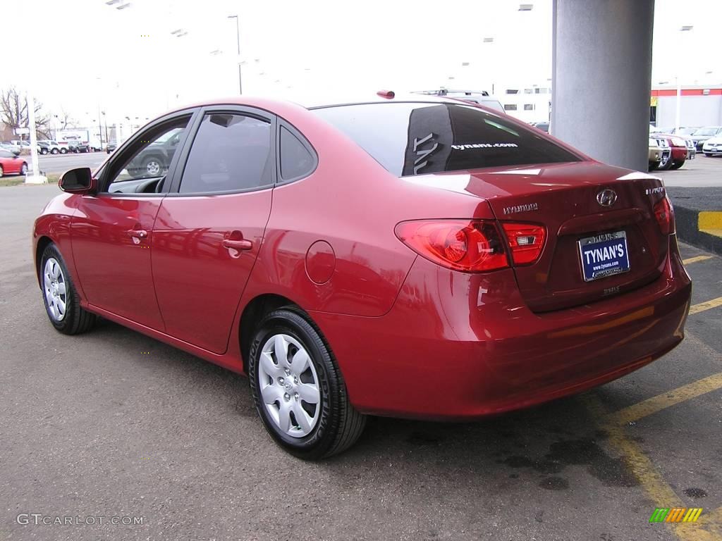 2008 Elantra GLS Sedan - Apple Red Pearl / Beige photo #4