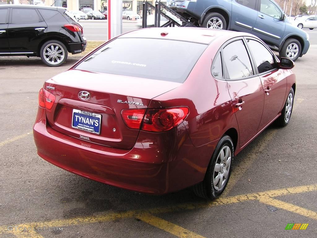 2008 Elantra GLS Sedan - Apple Red Pearl / Beige photo #6