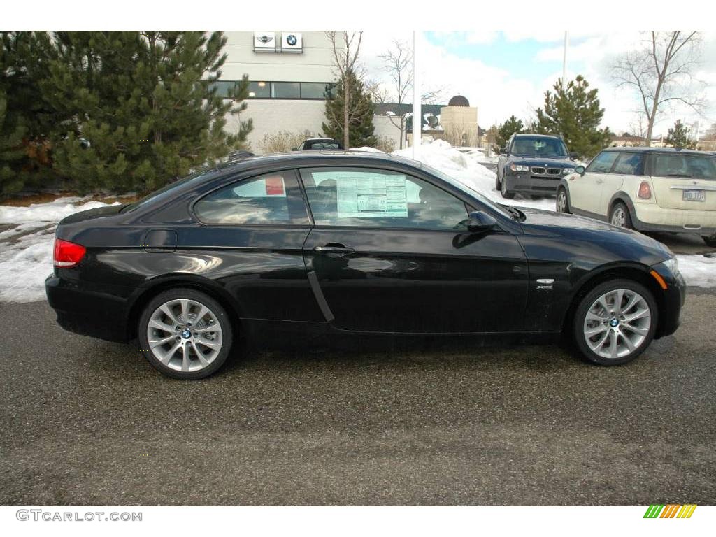 2009 3 Series 335xi Coupe - Black Sapphire Metallic / Black Dakota Leather photo #6