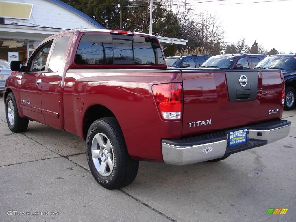 2007 Titan SE King Cab - Red Brawn / Graphite Black/Titanium photo #6