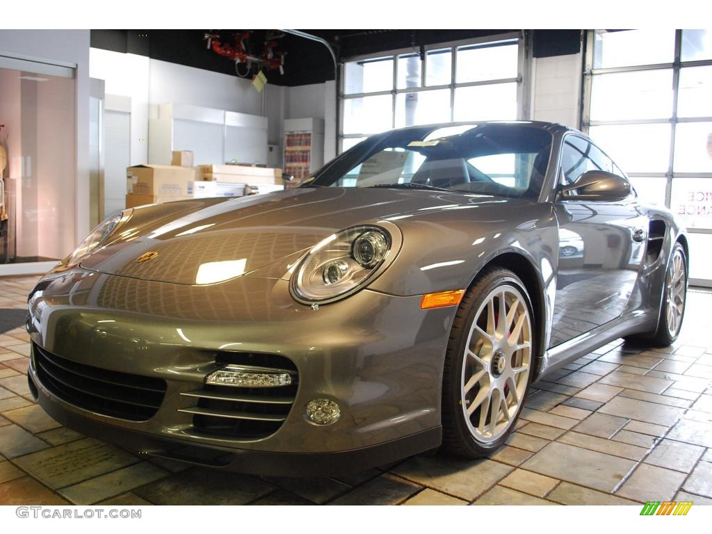 2010 911 Turbo Coupe - Meteor Grey Metallic / Black/Stone Grey photo #1