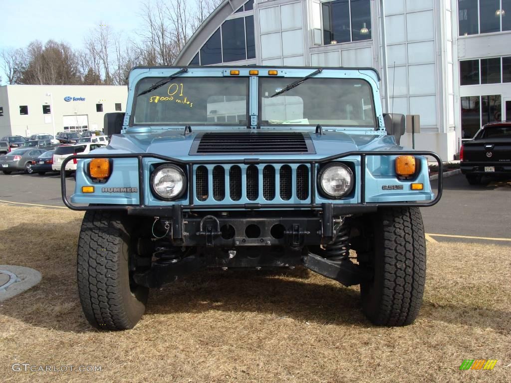 2001 H1 Soft Top - Ocean Blue Metallic / Cloud Gray photo #2