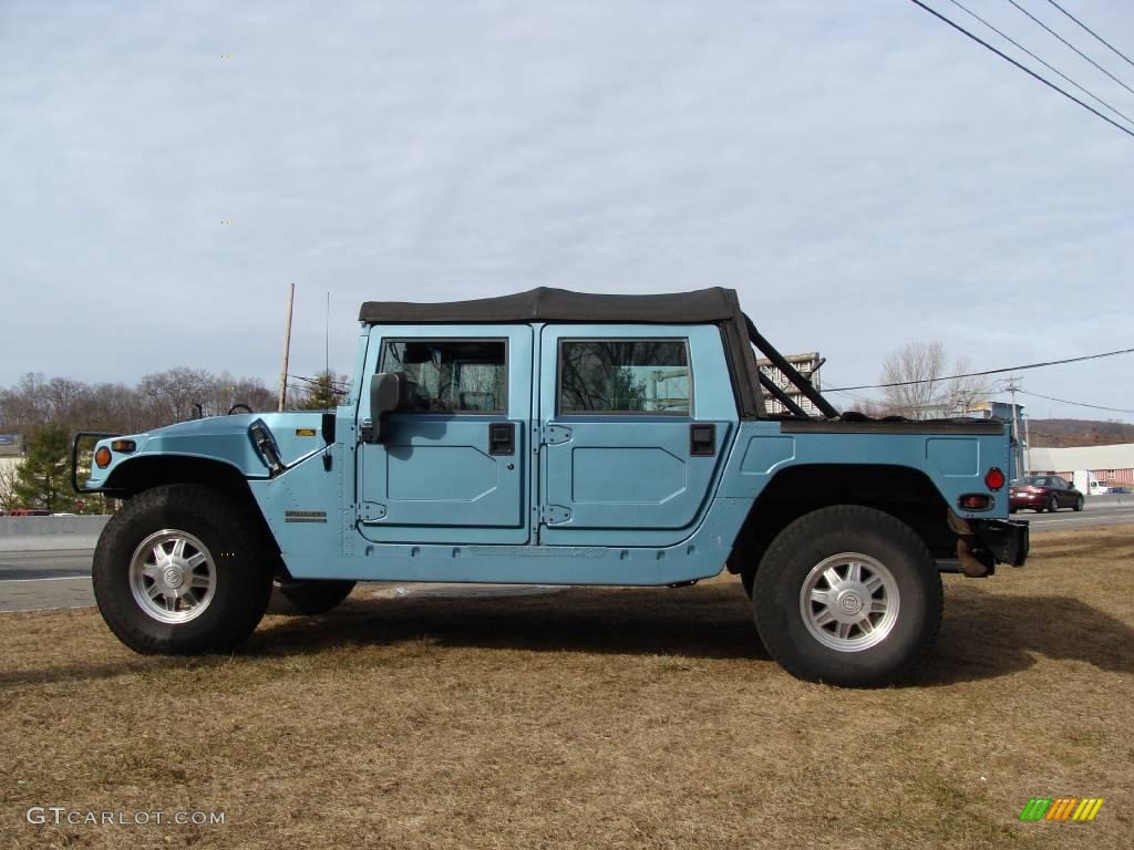 2001 H1 Soft Top - Ocean Blue Metallic / Cloud Gray photo #8