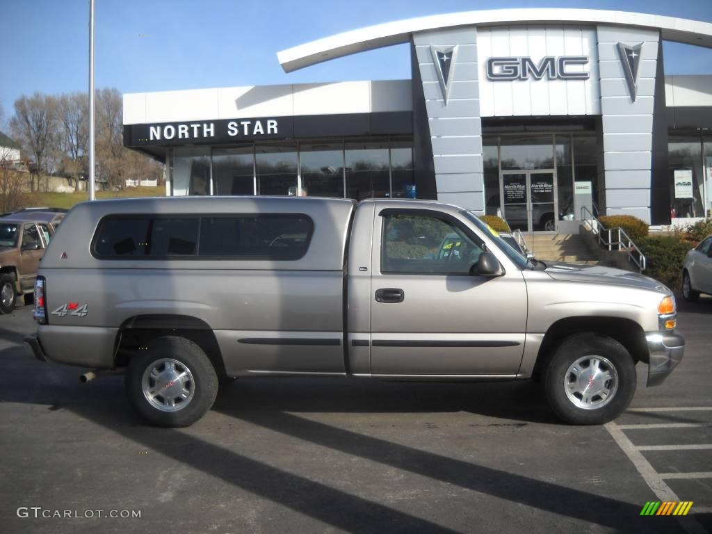 2002 Sierra 1500 SL Regular Cab 4x4 - Pewter Metallic / Neutral photo #1