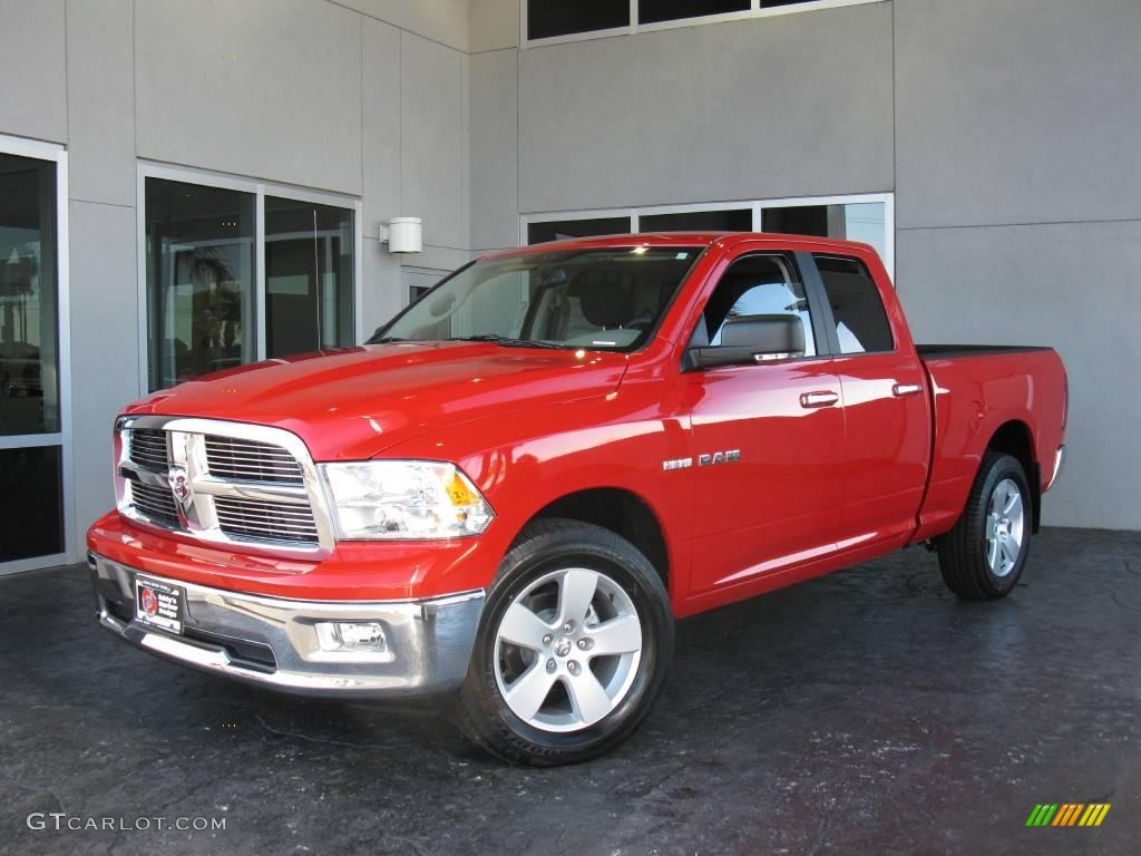 2010 Ram 1500 Big Horn Quad Cab 4x4 - Flame Red / Dark Slate/Medium Graystone photo #1