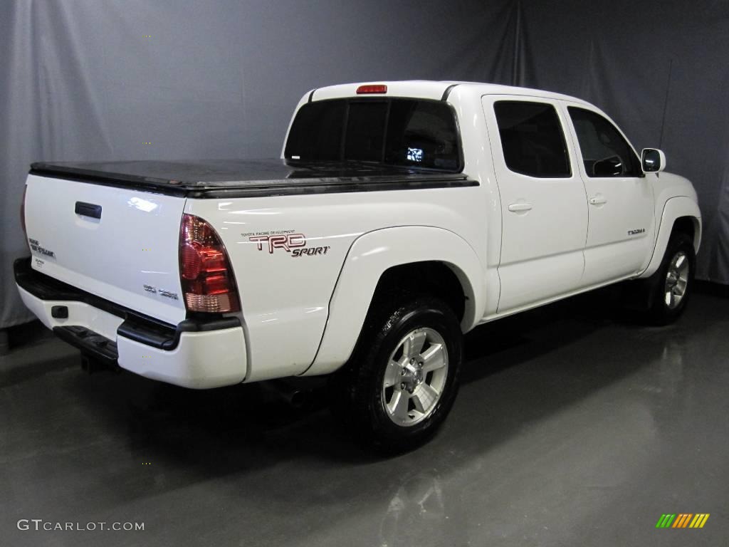 2005 Tacoma V6 TRD Sport Double Cab 4x4 - Super White / Graphite Gray photo #3