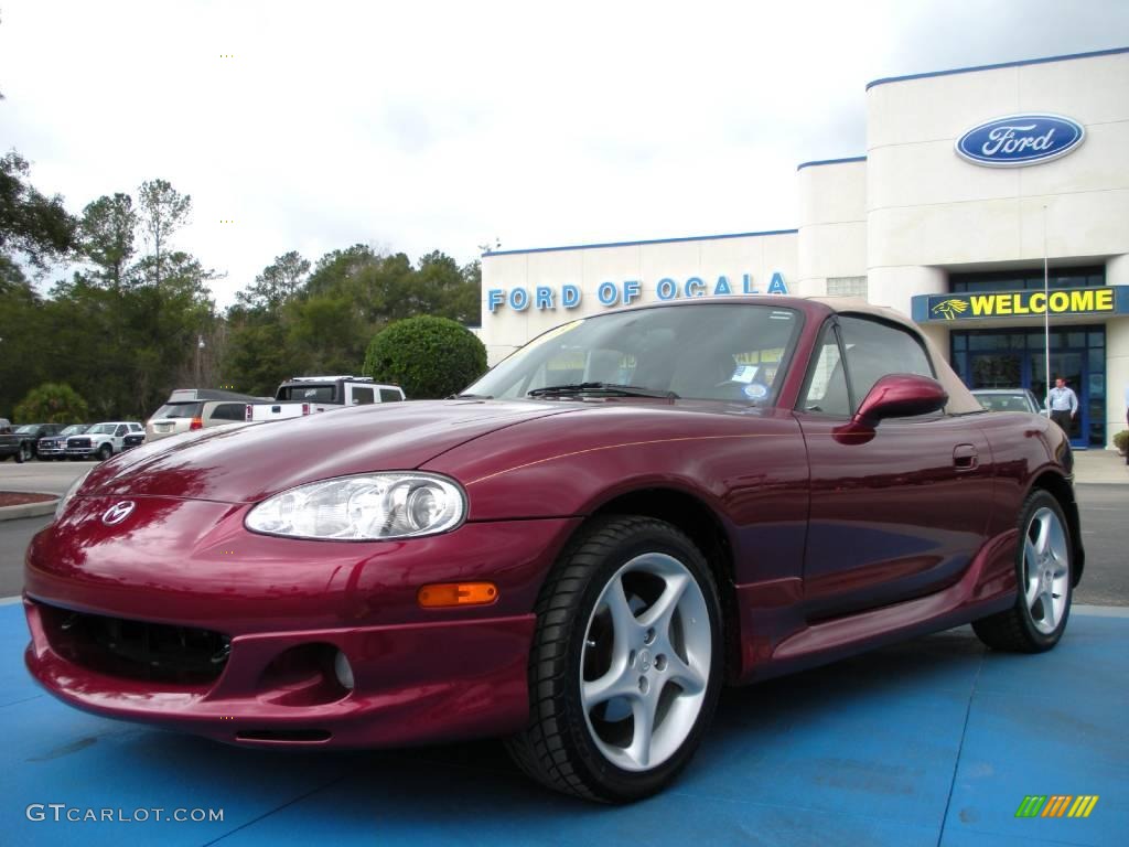 2003 MX-5 Miata LS Roadster - Garnet Red Mica / Parchment photo #1