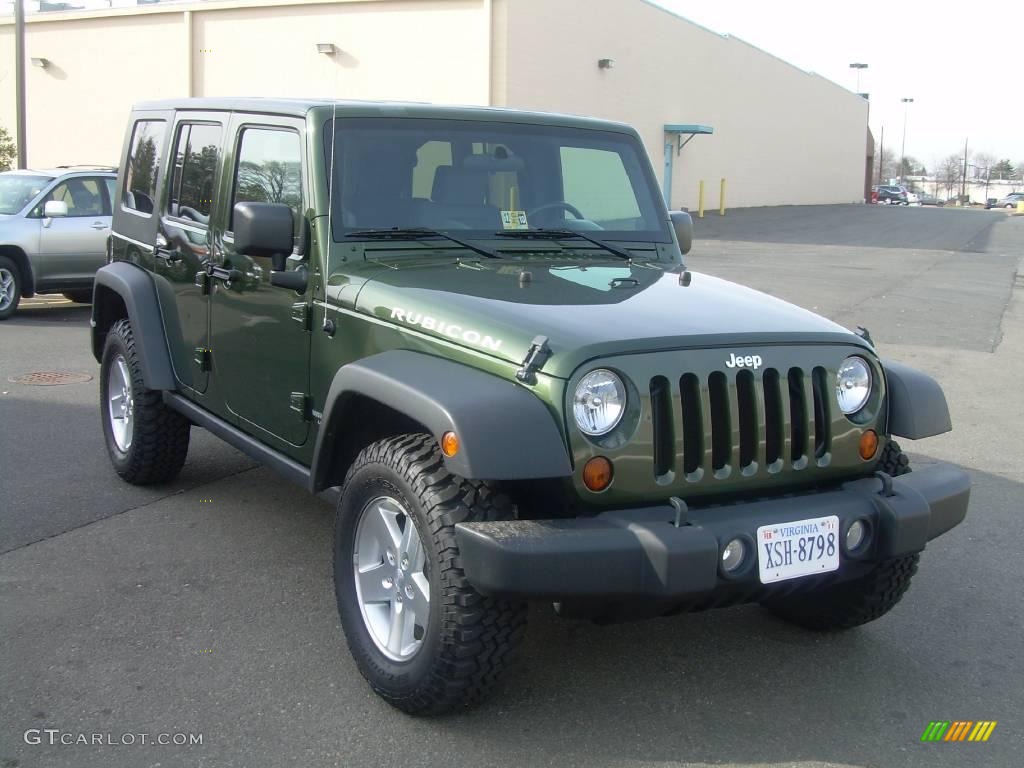 2008 Wrangler Unlimited Rubicon 4x4 - Jeep Green Metallic / Dark Slate Gray/Med Slate Gray photo #4