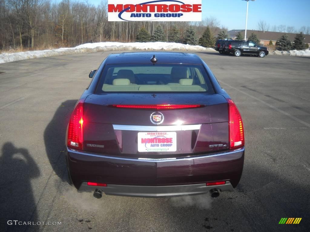 2009 CTS 4 AWD Sedan - Black Cherry / Cashmere/Cocoa photo #4