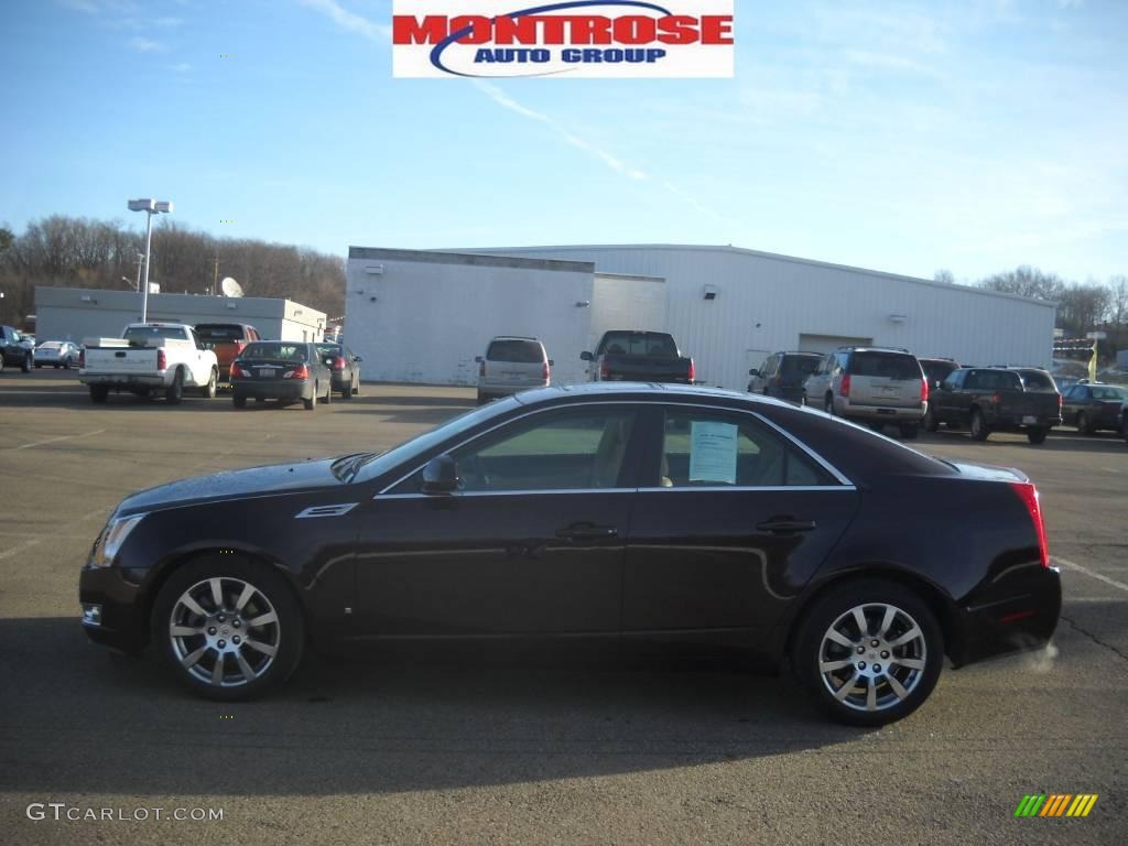 2009 CTS 4 AWD Sedan - Black Cherry / Cashmere/Cocoa photo #7