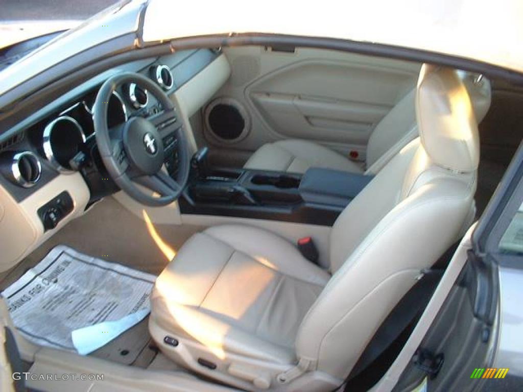 2005 Mustang V6 Premium Convertible - Mineral Grey Metallic / Medium Parchment photo #7