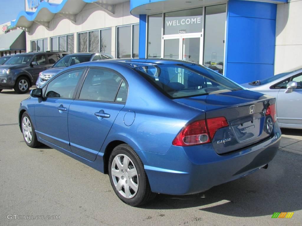 2007 Civic LX Sedan - Atomic Blue Metallic / Gray photo #5