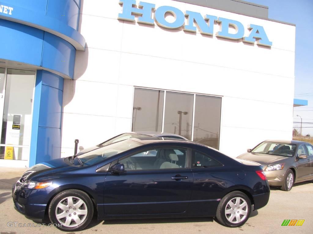 2007 Civic LX Coupe - Royal Blue Pearl / Gray photo #3