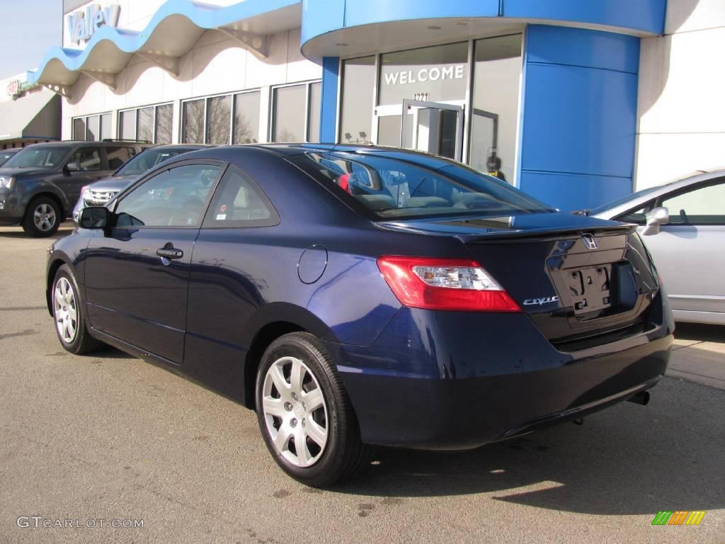 2007 Civic LX Coupe - Royal Blue Pearl / Gray photo #4