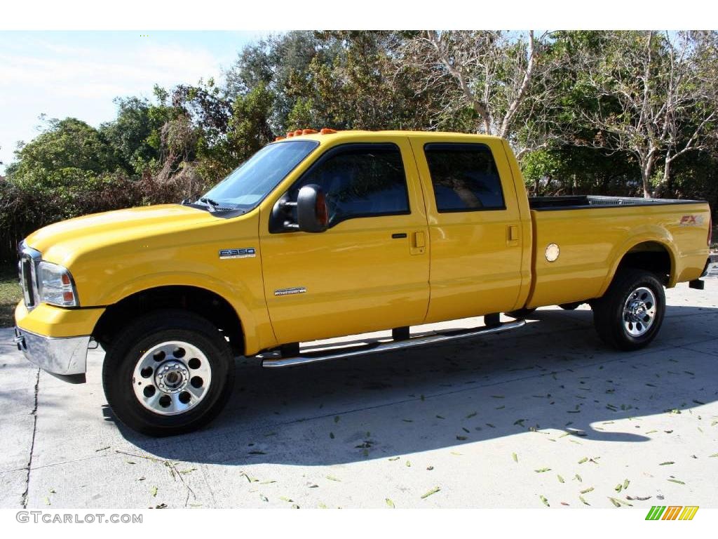 2005 F350 Super Duty FX4 Crew Cab 4x4 - Blazing Yellow / Black photo #2