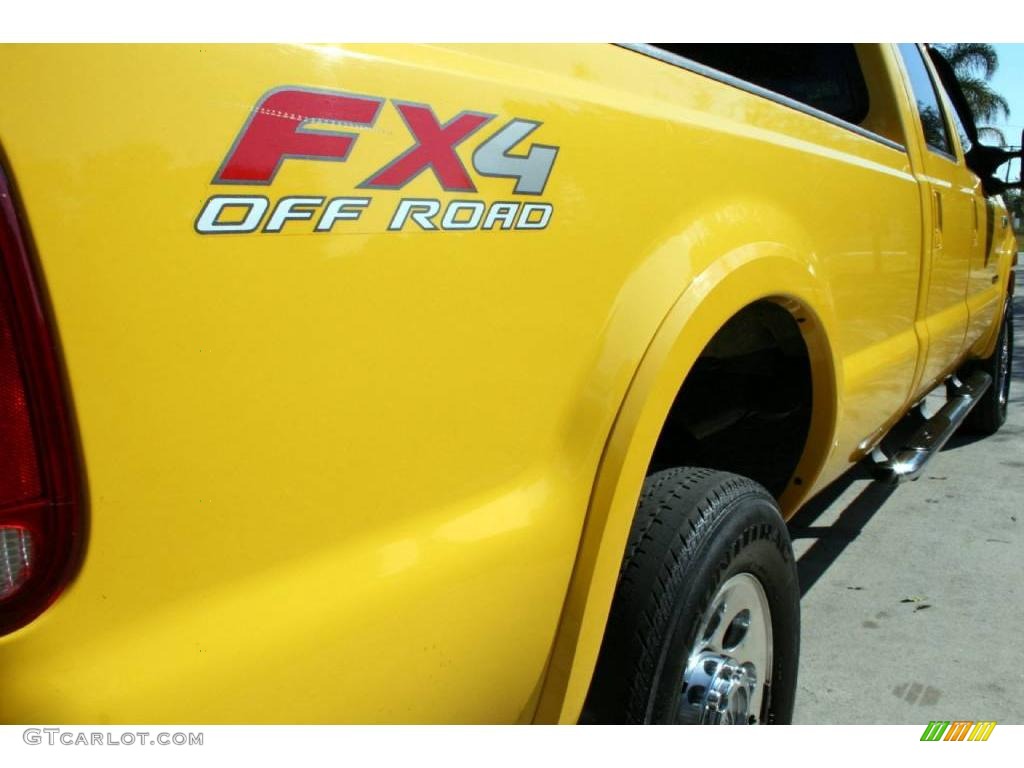 2005 F350 Super Duty FX4 Crew Cab 4x4 - Blazing Yellow / Black photo #13