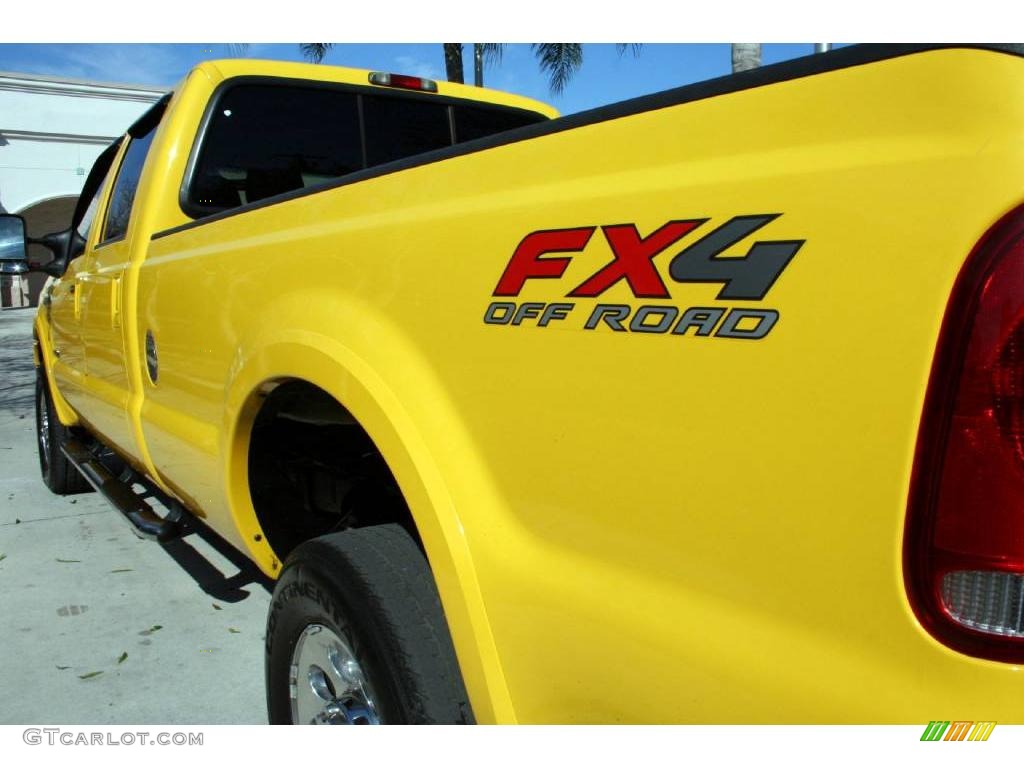 2005 F350 Super Duty FX4 Crew Cab 4x4 - Blazing Yellow / Black photo #14