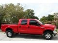 2002 Red Ford F350 Super Duty Lariat Crew Cab 4x4  photo #8