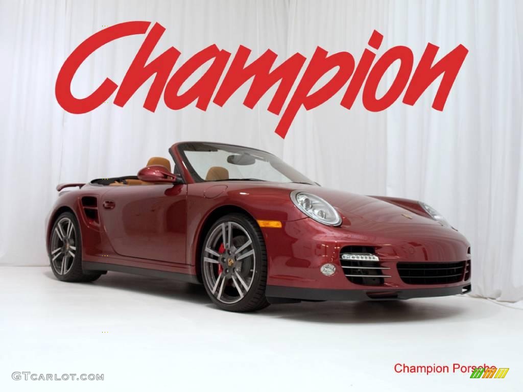 2010 911 Turbo Cabriolet - Ruby Red Metallic / Natural Brown photo #1