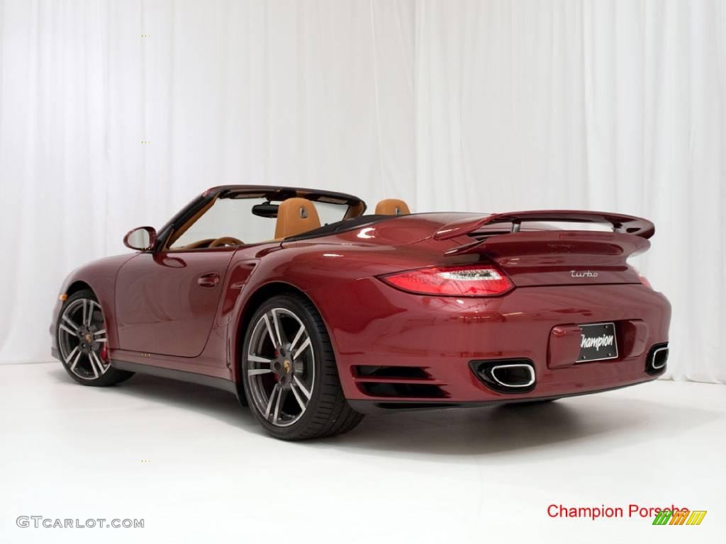 2010 911 Turbo Cabriolet - Ruby Red Metallic / Natural Brown photo #6