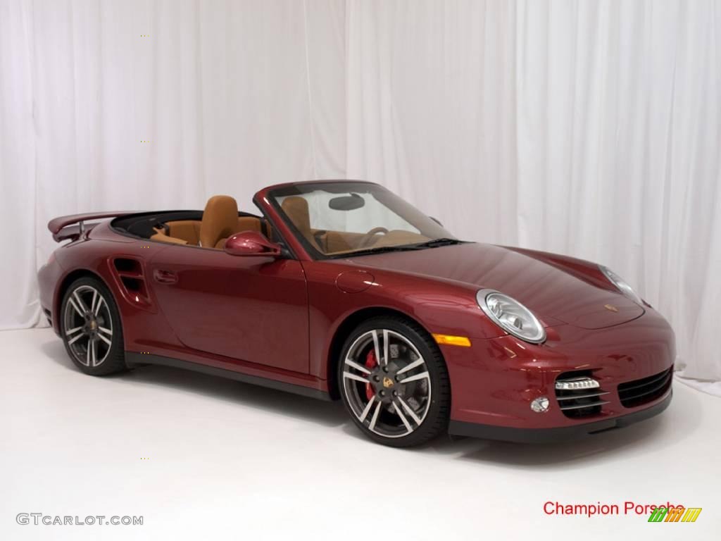 2010 911 Turbo Cabriolet - Ruby Red Metallic / Natural Brown photo #29