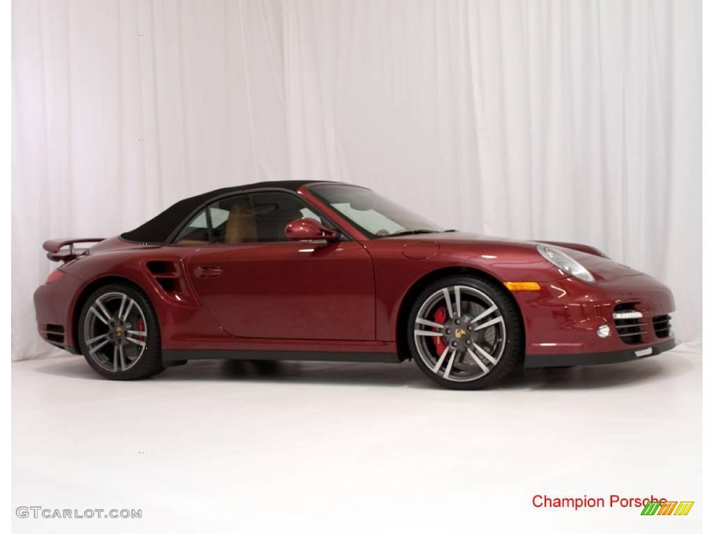 2010 911 Turbo Cabriolet - Ruby Red Metallic / Natural Brown photo #34