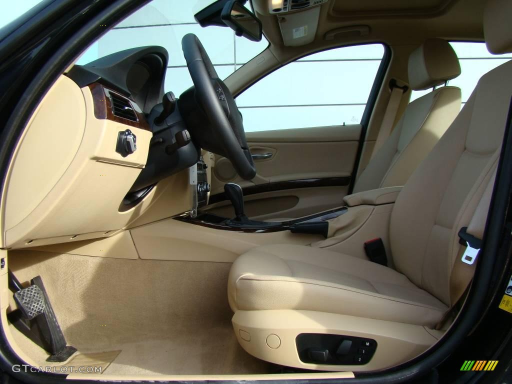 2009 3 Series 328i Sedan - Jet Black / Beige photo #9