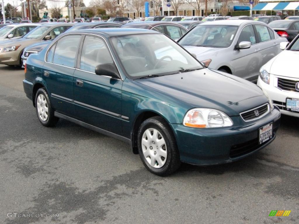 1998 Civic LX Sedan - Dark Green Pearl Metallic / Beige photo #1