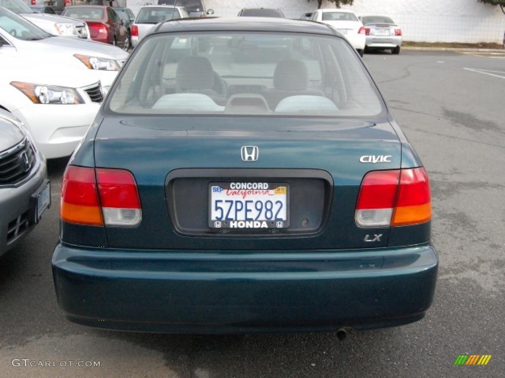 1998 Civic LX Sedan - Dark Green Pearl Metallic / Beige photo #4