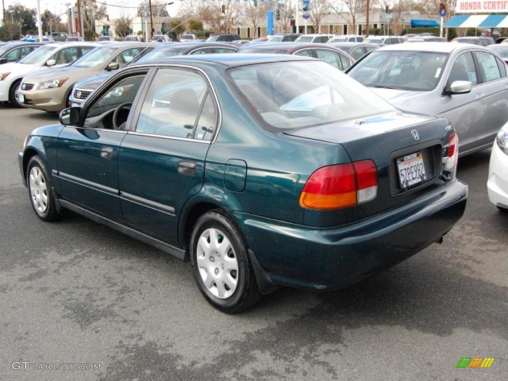 1998 Civic LX Sedan - Dark Green Pearl Metallic / Beige photo #5