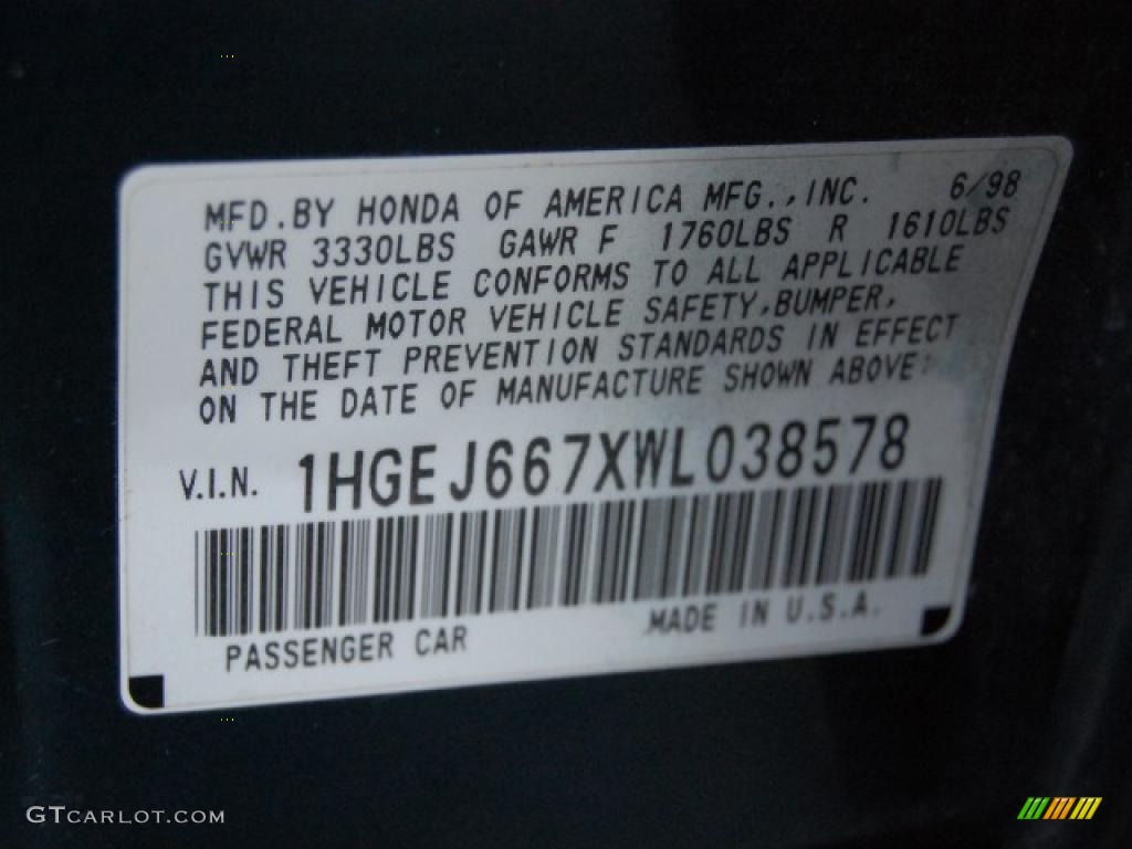 1998 Civic LX Sedan - Dark Green Pearl Metallic / Beige photo #19