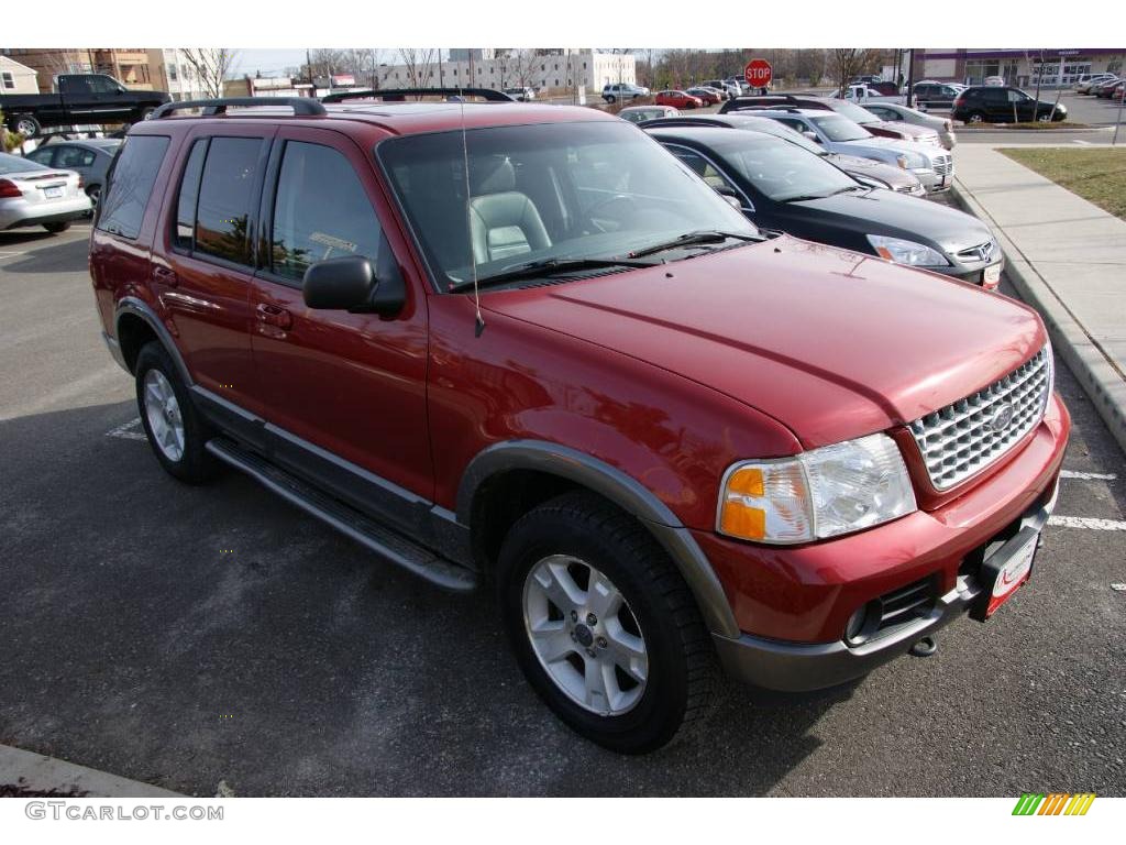 2003 Explorer XLT 4x4 - Redfire Metallic / Medium Parchment Beige photo #3