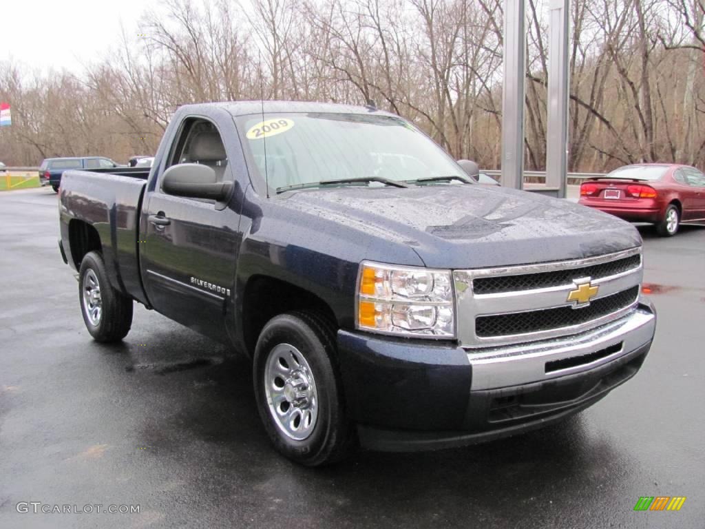 2009 Silverado 1500 LT Regular Cab - Imperial Blue Metallic / Light Titanium photo #11