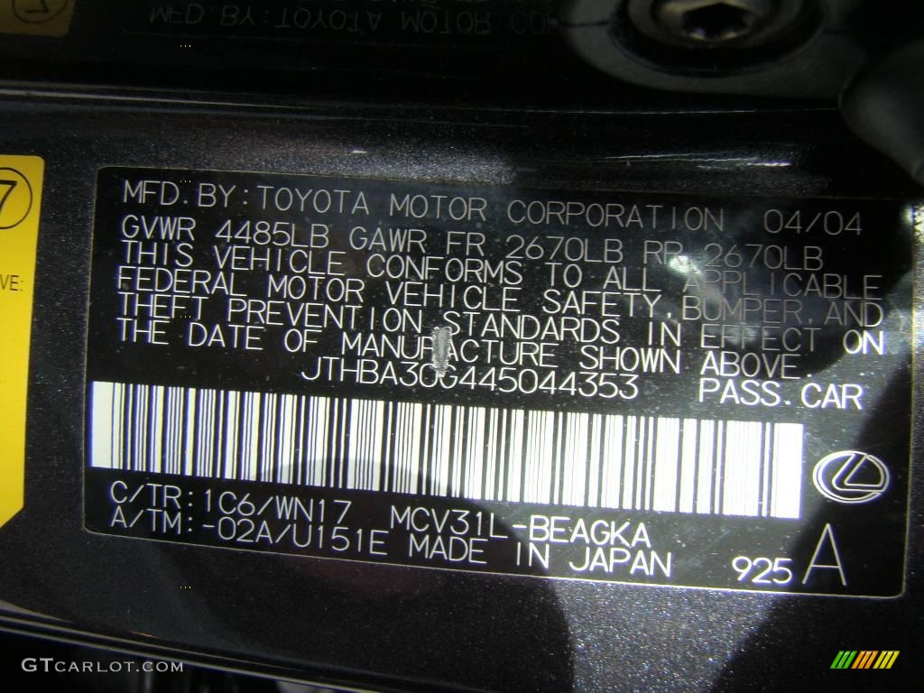 2004 ES 330 - Graphite Metallic / Light Charcoal photo #15
