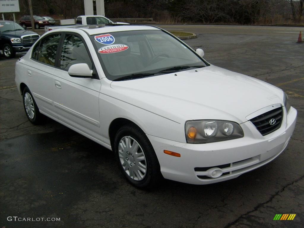 2006 Elantra GLS Sedan - Nordic White / Beige photo #6
