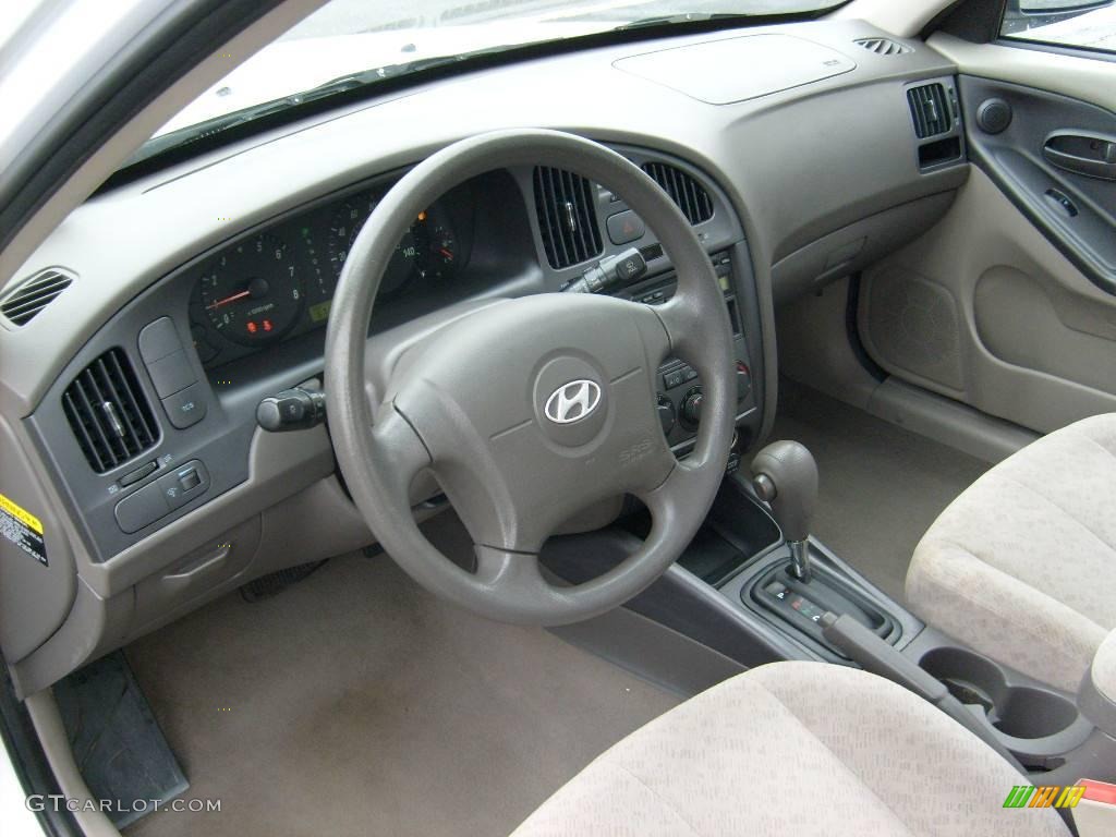 2006 Elantra GLS Sedan - Nordic White / Beige photo #12
