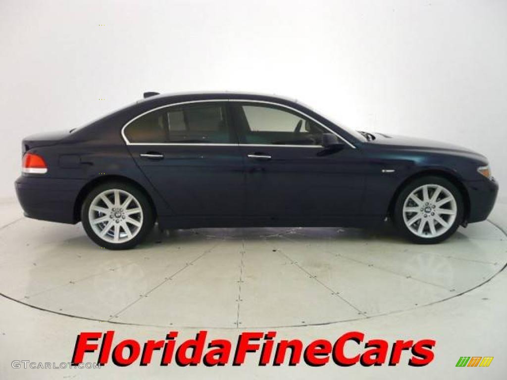 2005 7 Series 745i Sedan - Orient Blue Metallic / Black/Cream Beige photo #4