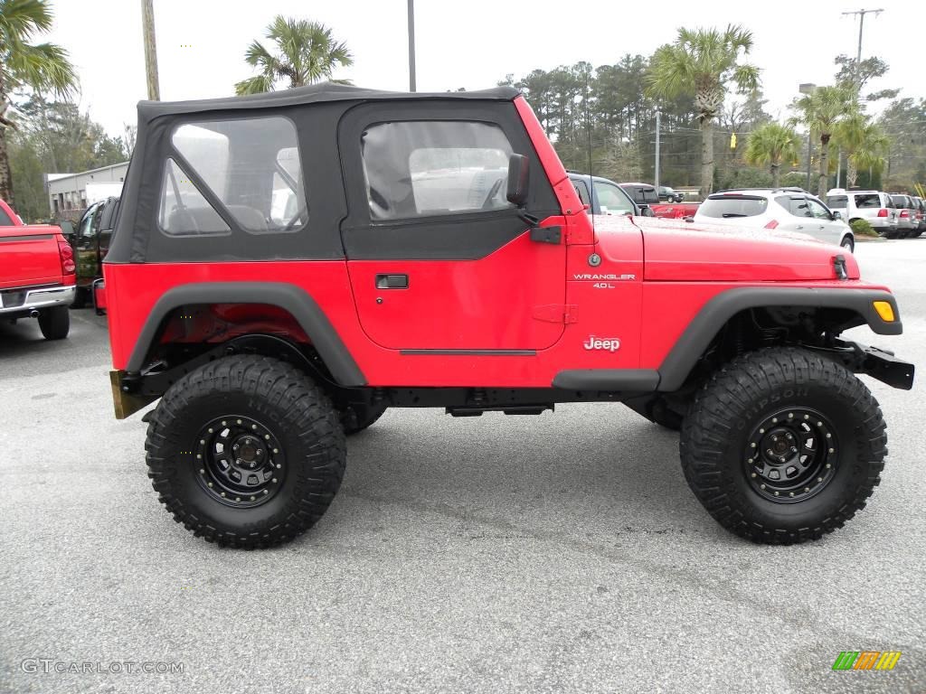 2000 Wrangler Sport 4x4 - Flame Red / Agate photo #2