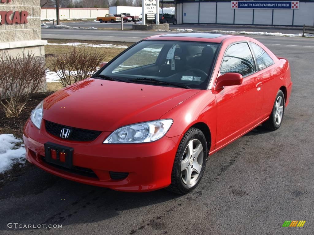 2005 Civic EX Coupe - Rallye Red / Black photo #2